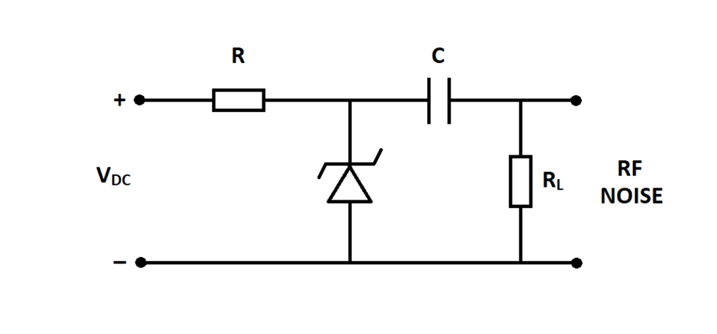 Reverse biased zener diode noise generator circuit